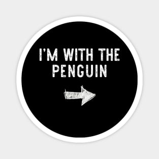 I'm With He Penguin Costume Halloween Matching Couple Magnet